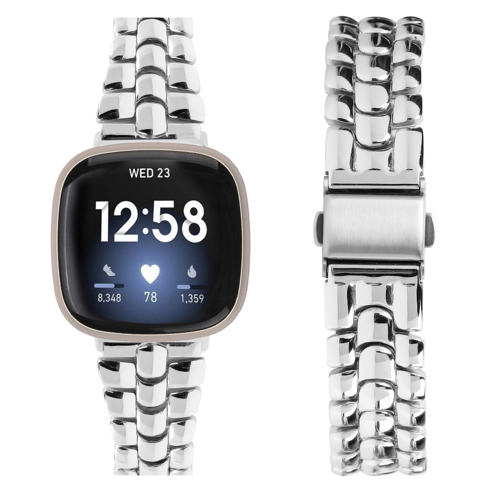 Yndigt Metal Universal Rem passer til Fitbit Versa 3 / Fitbit Sense 1 - Sølv#serie_4