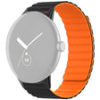Google Pixel Watch / Pixel Watch 2 Magnetic Watch Band Adjustable Flexible Wrist Strap - Black+Orange
