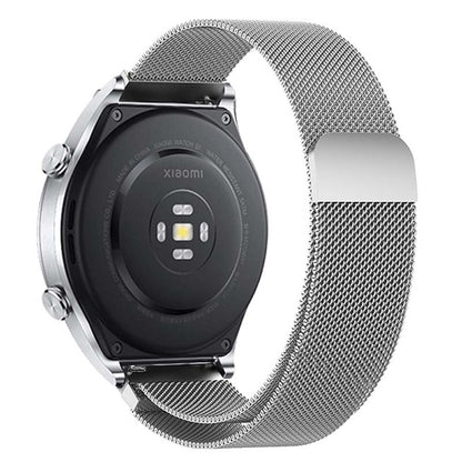 KALEBOL KLB-ML-001 Samsung Galaxy Watch3 45mm / Huawei Watch Ultimate Milanese Watch Strap 22mm Magnetic Metal Watch Band - Silver#serie_7