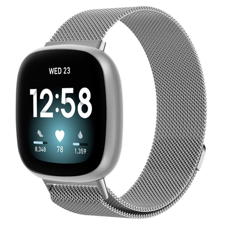 Vildt Fed Metal Universal Rem passer til Fitbit Smartwatch - Sølv#serie_1