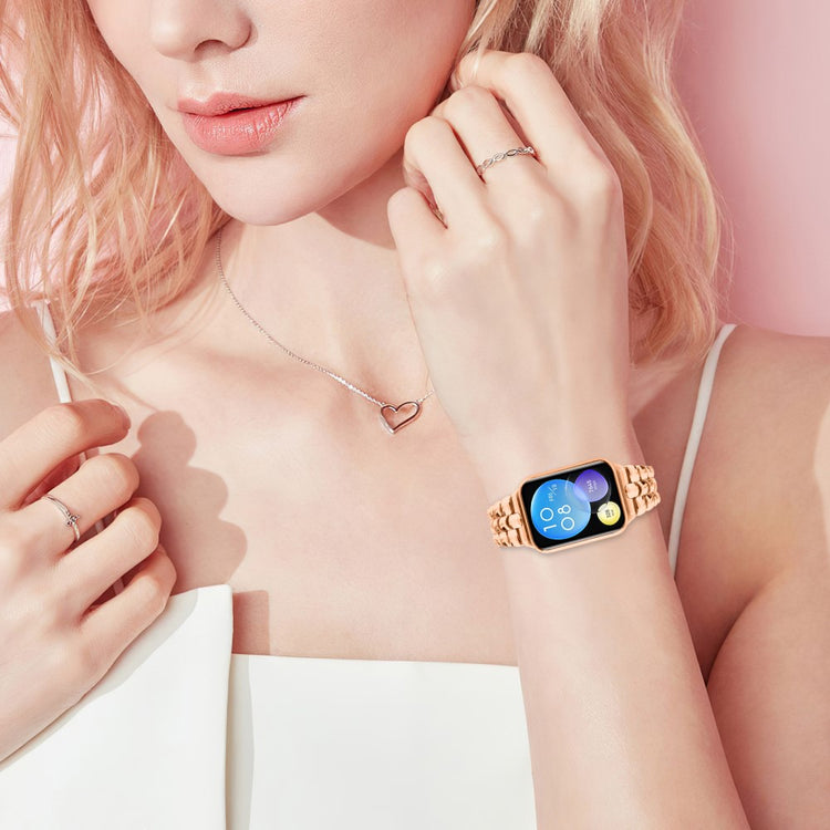 Glimrende Metal Rem passer til Xiaomi Smart Band 8 Pro - Pink#serie_3