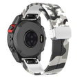 Garmin Fenix 7S / 6S Pro / 5S Plus / Instinct 2S Camouflage Watch Bands Silver Buckle 20mm Sports Strap - Camo White