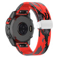 Garmin Fenix 7S / 6S Pro / 5S Plus / Instinct 2S Camouflage Watch Bands Silver Buckle 20mm Sports Strap - Camo White