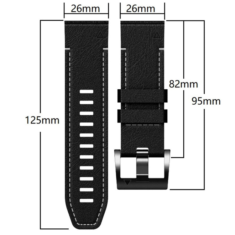 Garmin 26mm Quickfit Universal Watch Strap Leather Coated Flexible Wrist Band - Black#serie_3