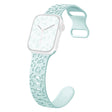 Apple Watch Series 41mm - 40mm - 38mm Universal Flexible Strap Leopard Pattern Watch Band - Turquoise