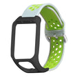 TomTom Runner 3 / 2 / Adventurer Flexible Watch Strap Dual Color Breathable Holes Wristband with Case - Grey+Green