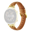 20mm Universal Smart Watch Band Genuine Cow Leather Strap Replacement - Khaki+Gold Buckle Buckle