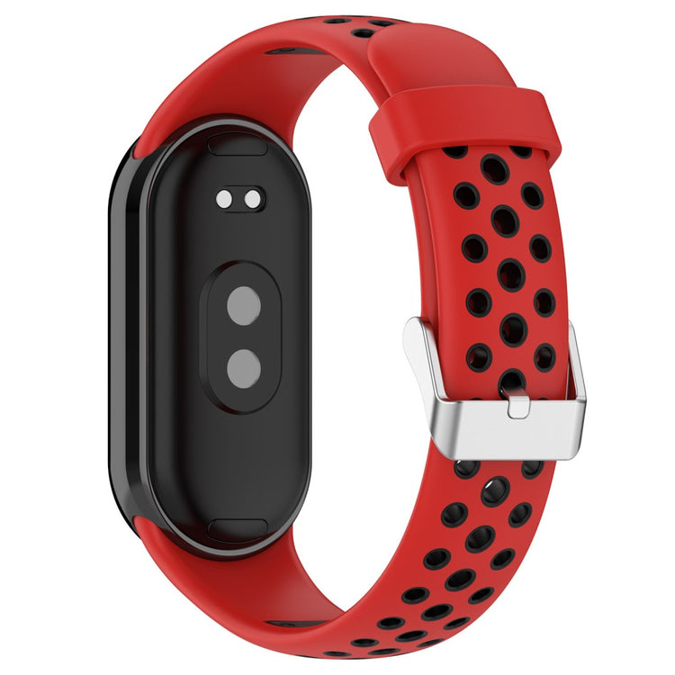 Vildt Sejt Silikone Rem passer til Xiaomi Smart Band 8 - Rød#serie_5