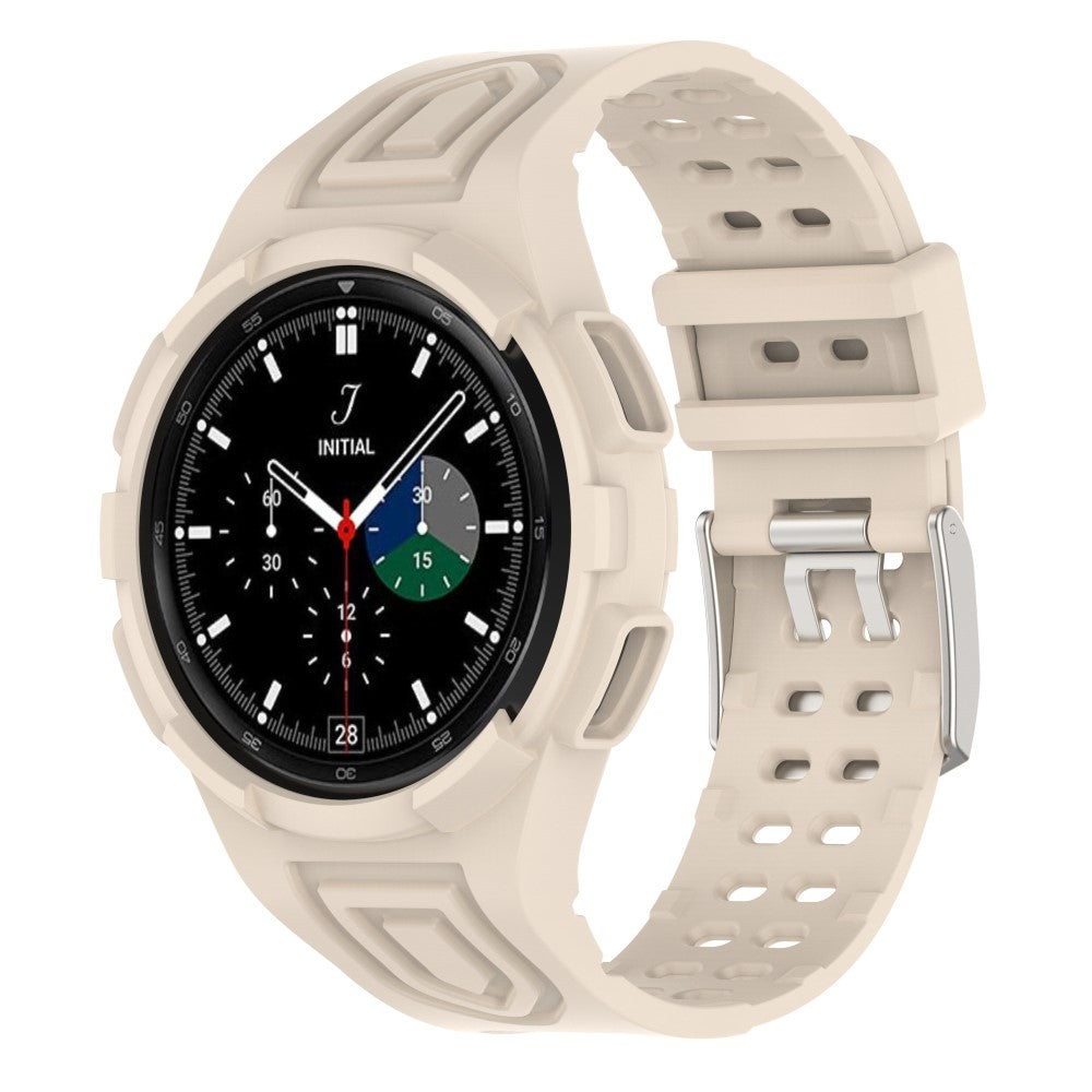 Sejt Silikone Rem passer til Samsung Galaxy Watch 4 Classic (46mm) - Hvid#serie_13