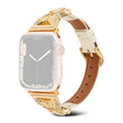 Apple Watch Series 49mm - 45mm - 44mm - 42mm Universal Replacement Watch Band - White / Gold Buckle Buckle
