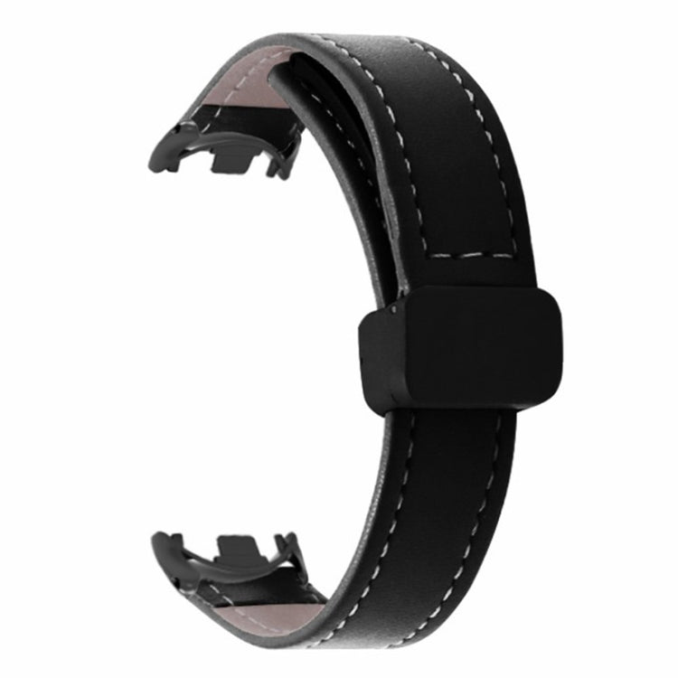 Rigtigt Rart Ægte Læder Rem passer til Xiaomi Smart Band 8 - Sort#serie_1