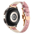 Samsung Gear S3 Classic / Huawei Watch Ultimate / Xiaomi Watch S1 Watch Band 22mm Silicone and Genuine Leather Watch Strap - Brown / Rose Gold Buckle