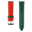 Apple Watch 9 8 7 41mm / SE (2022) SE (2023) SE 6 5 4 40mm / 3 2 1 38mm Band Classic Cow Leather Strap - Red / Green