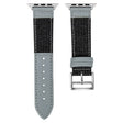 Apple Watch 49mm / 45mm / 44mm / 42mm Denim Fabric Watch Strap - Black+Grey