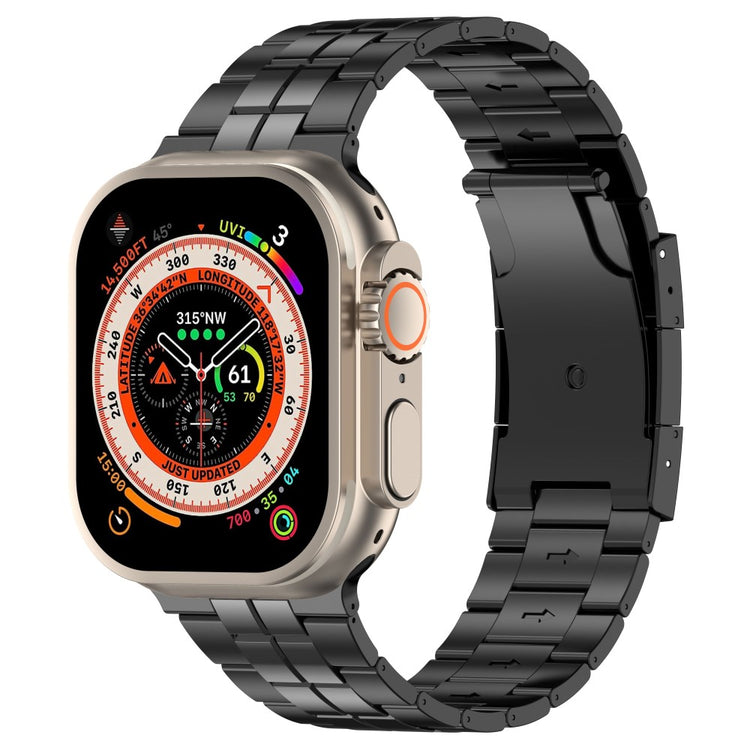 Mega Sejt Metal Universal Rem passer til Apple Smartwatch - Sort#serie_1