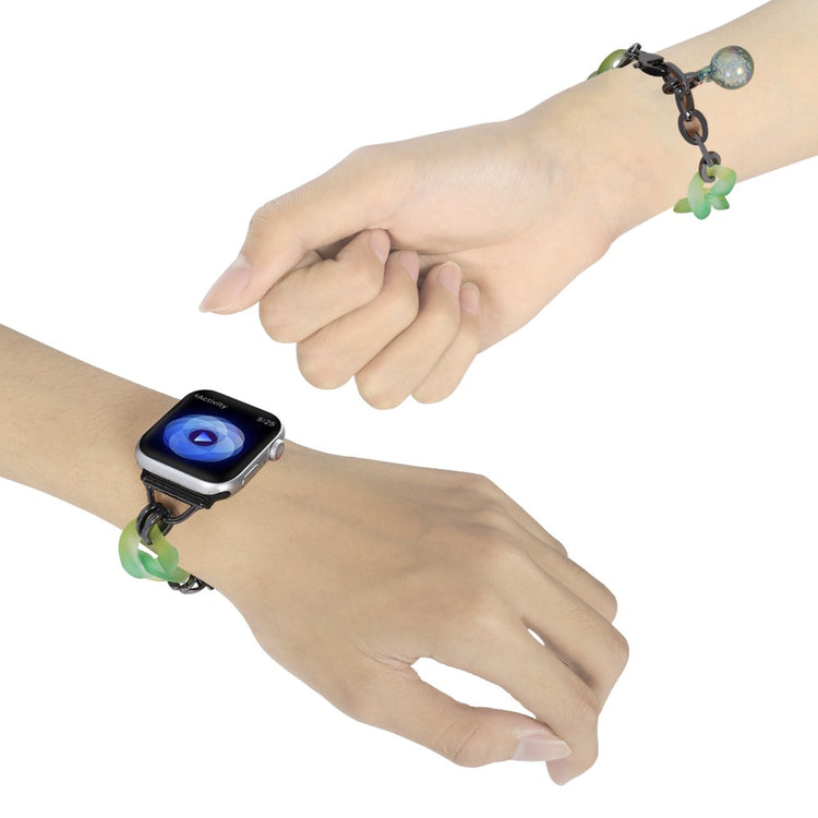 Super Cool Metal Og Sten Universal Rem passer til Apple Smartwatch - Grøn#serie_2