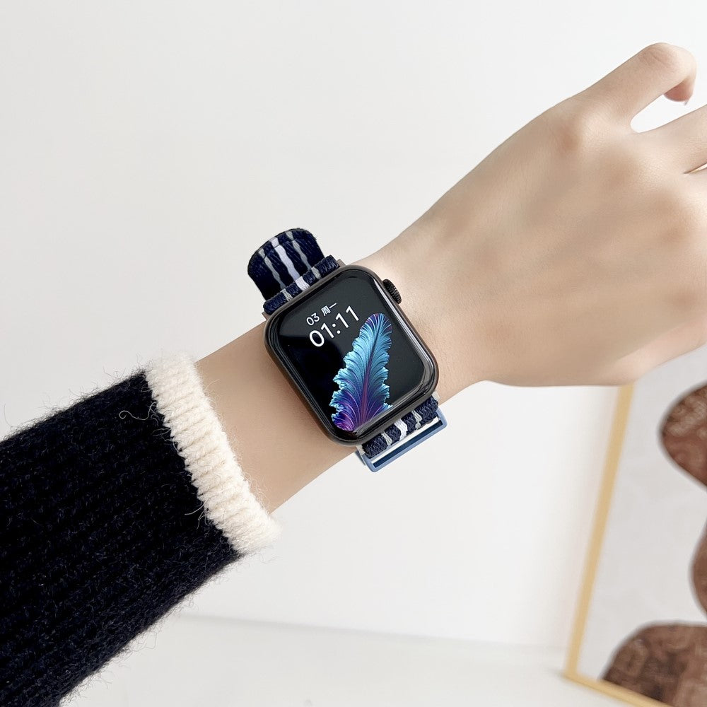 Rigtigt Godt Nylon Universal Rem passer til Apple Smartwatch - Sort#serie_1