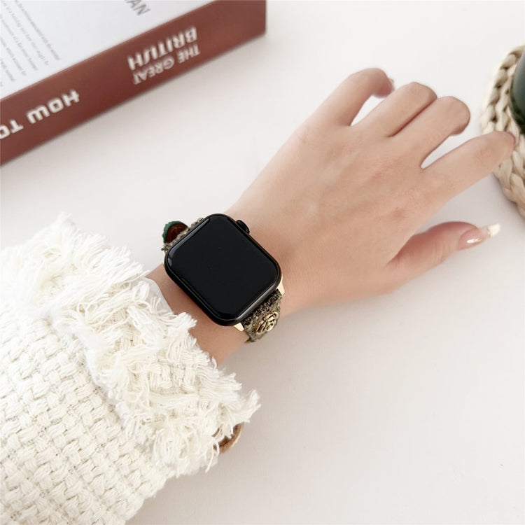 Super Nydelig Kunstlæder Universal Rem passer til Apple Smartwatch - Sort#serie_4