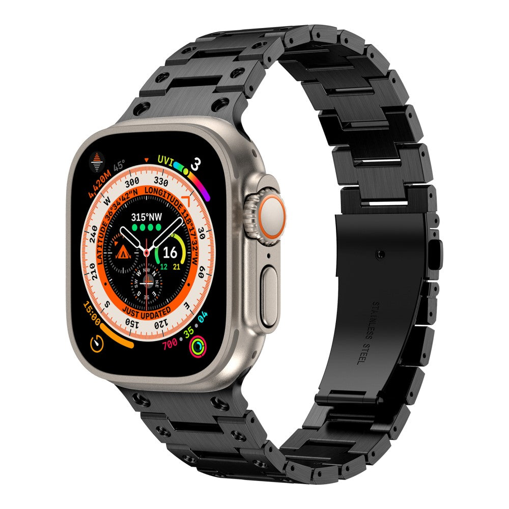 Rigtigt Rart Metal Universal Rem passer til Apple Smartwatch - Sort#serie_1