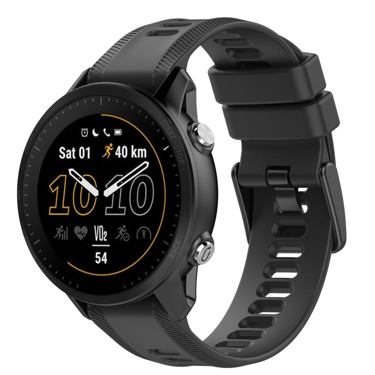 Fed Silikone Rem passer til Garmin Forerunner 955 - Sort#serie_1