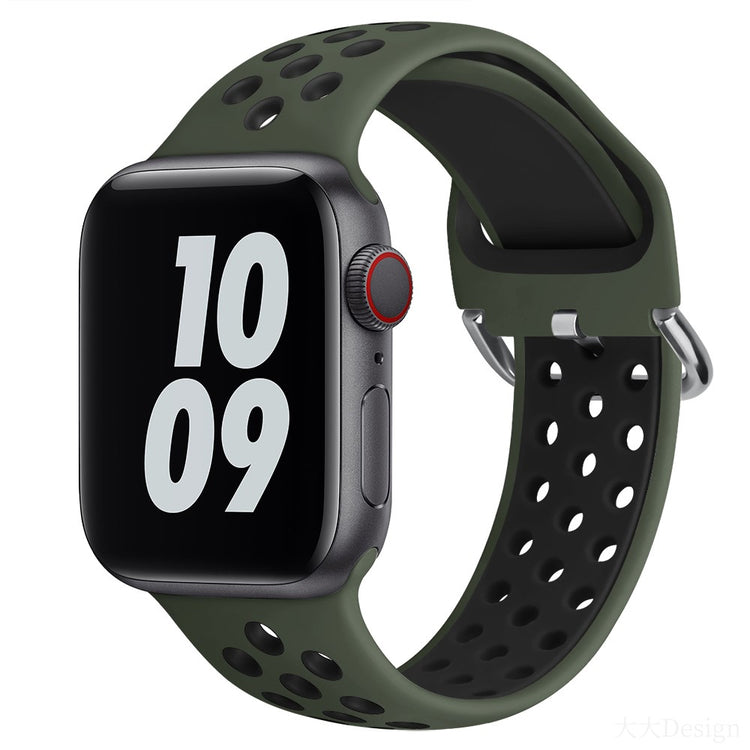 Vildt Slidstærk Silikone Universal Rem passer til Apple Smartwatch - Grøn#serie_12