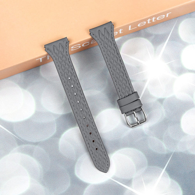 Misfit Vapor Genuine Cow Leather Wrist Strap Rhombus Imprinted Watchband - Grey#serie_1