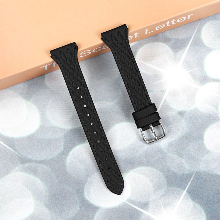 Misfit Vapor Genuine Cow Leather Wrist Strap Rhombus Imprinted Watchband - Black#serie_3