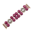 Apple Watch Series 41mm - 40mm - 38mm Universal Velvet Cotton Beaded Bracelet - Rose