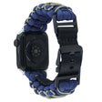 Apple Watch Series 41mm - 40mm - 38mm Universal Double Layer Nylon Rope Watch Strap - Navy Blue + Army Green