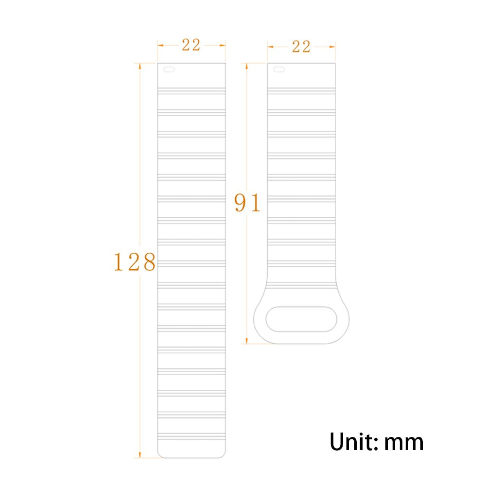 Rigtigt Cool Silikone Rem passer til 22mm - Sølv#serie_3