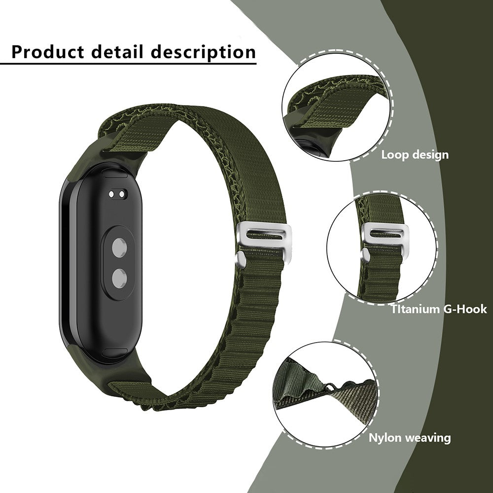 Super Godt Nylon Rem passer til Xiaomi Smart Band 8 - Sort#serie_3