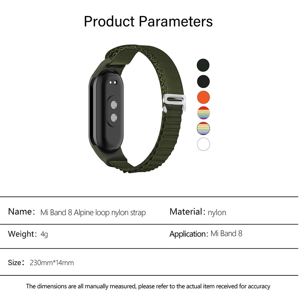 Super Godt Nylon Rem passer til Xiaomi Smart Band 8 - Flerfarvet#serie_5