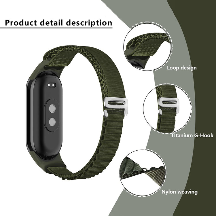 Super Godt Nylon Rem passer til Xiaomi Smart Band 8 - Hvid#serie_6