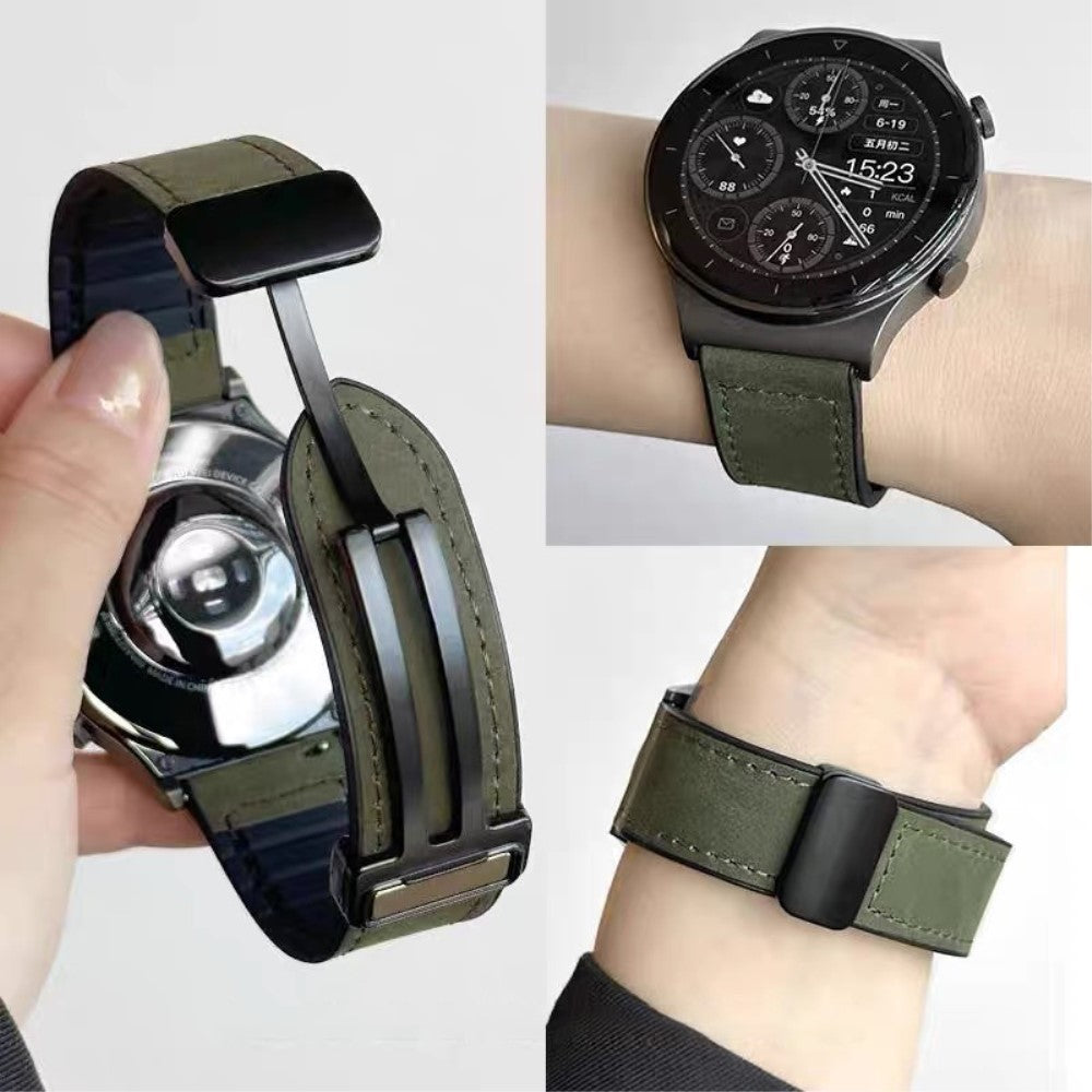 Super Pleasant Smartwatch Genuine Leather Universel Strap - Black#serie_4