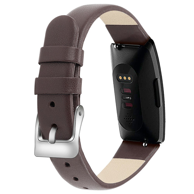 Very Fashionable Fitbit Inspire 1 Genuine Leather Strap - Silver#serie_6
