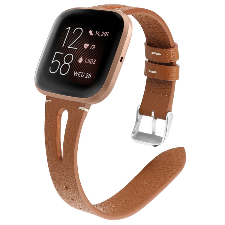 Mega Fashionable Fitbit Versa 3 Genuine Leather Strap - Brown#serie_11