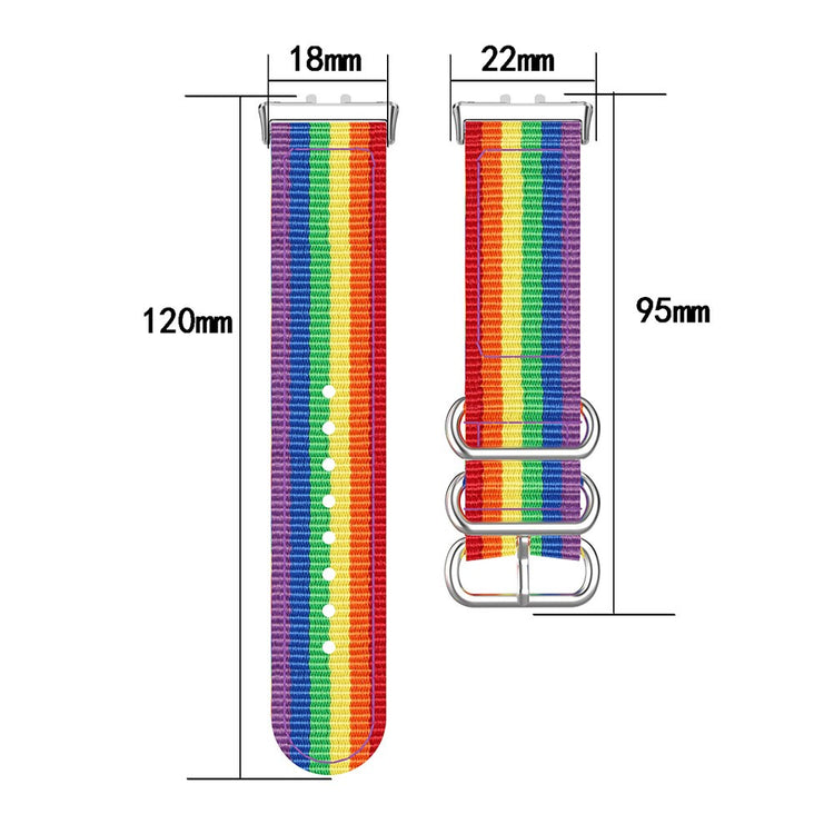 Samsung Galaxy Fit3 SM-R390 Nylon Watch Strap Three Rings Replacement Wrist Band - Black+Grey+Red+Grey+Black#serie_4