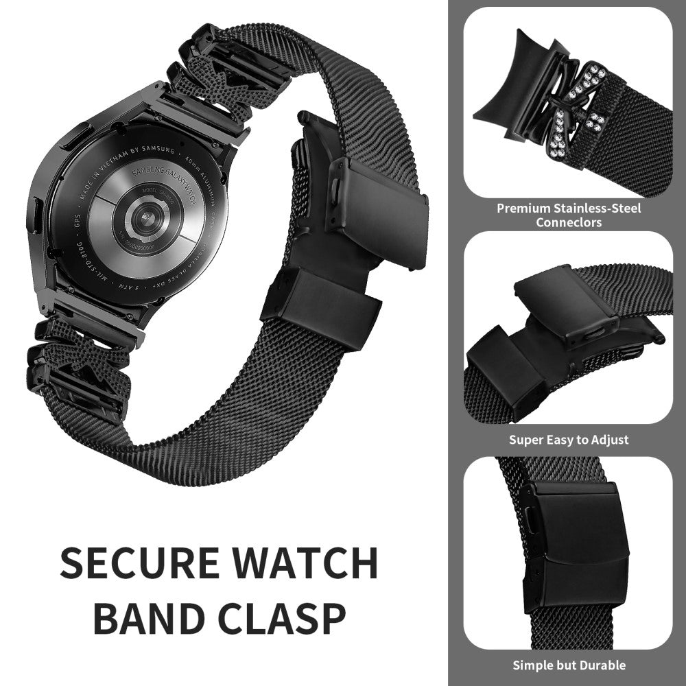 Super Fantastic Samsung Smartwatch Metal Universel Strap - Black#serie_215