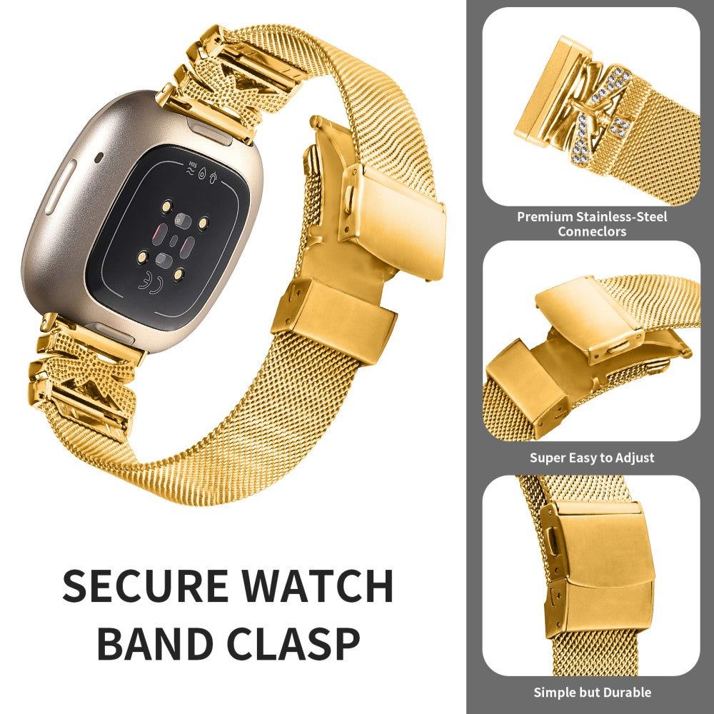 Sweet Fitbit Versa 4 / Fitbit Sense 2 Metal Universel Strap - Gold#serie_1