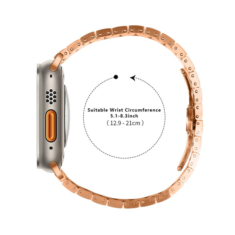 Watch Strap Apple Watch Ultra / Ultra 2 49mm / Series 8 7 9 45mm / Series 6 5 4 SE SE (2022) 44mm / Series 3 2 1 42mm Metal Band - Rose Gold#serie_5