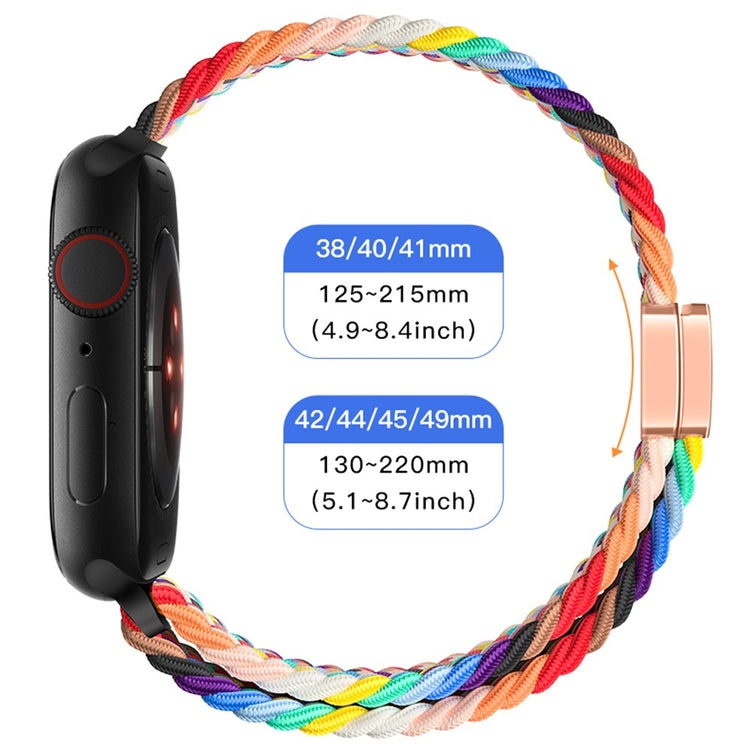 For Apple Watch Ultra 2 Ultra 49mm  /  9 8 7 45mm  /  SE (2023) SE (2022) SE 6 5 4 44mm  /  3 2 1 42mm Watch Strap Braided Nylon Band - Creamy Pink#serie_15