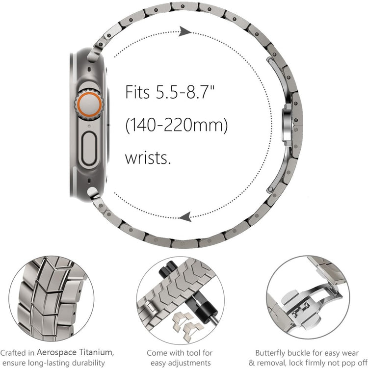 Absolutely Cute Apple Smartwatch Metal Universel Strap - Silver#serie_360