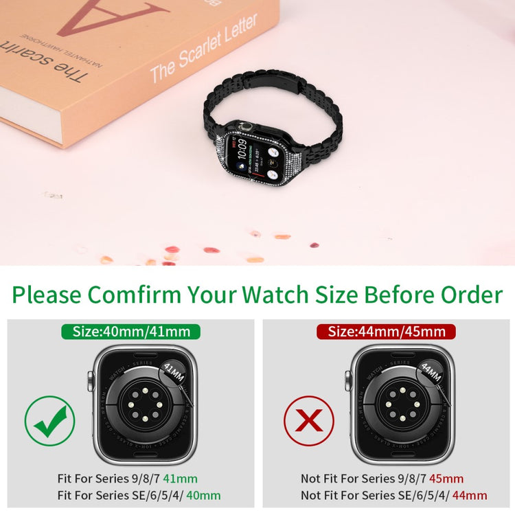 Super Sweet Apple Smartwatch Rhinestone Universel Strap - Black#serie_1