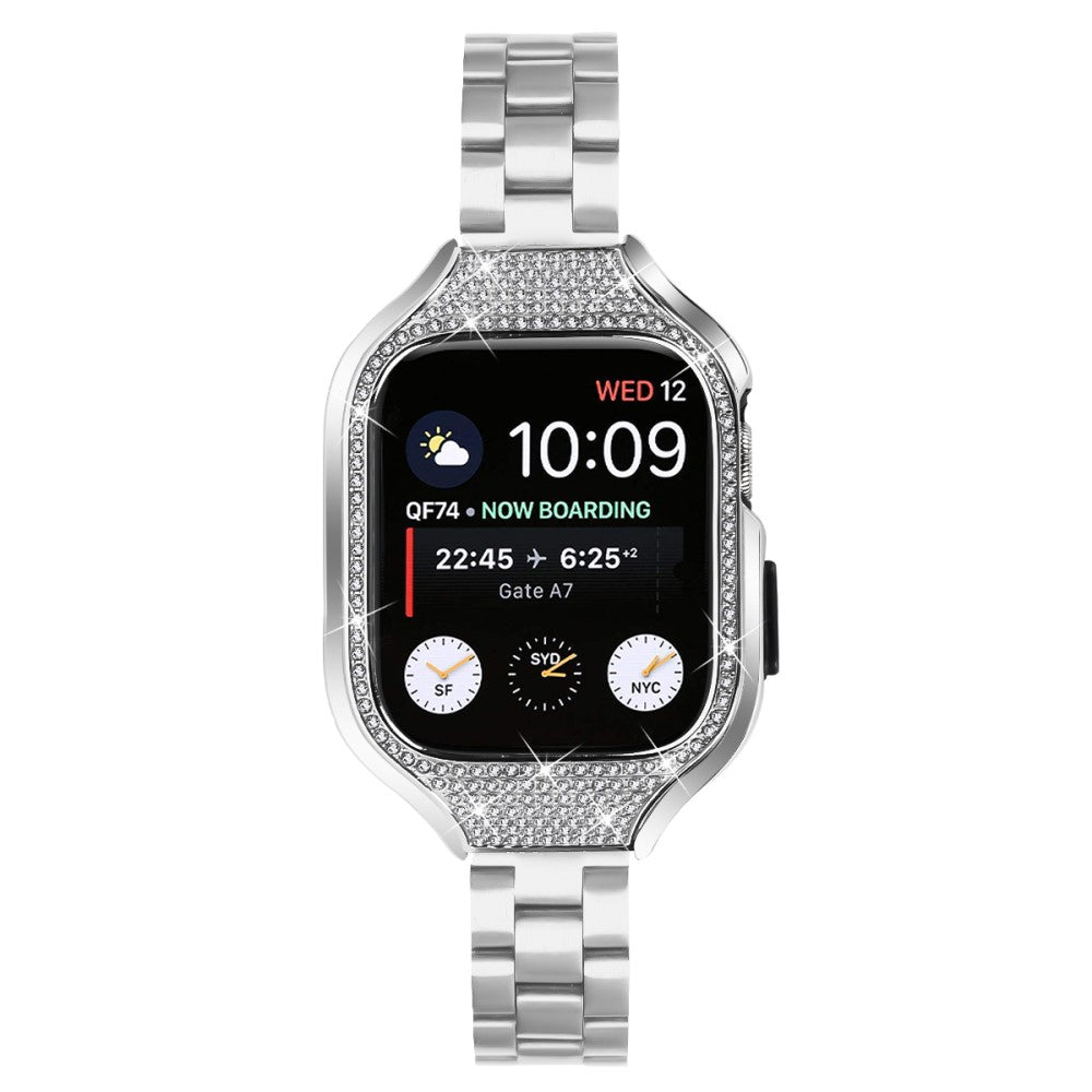 Absolutely Cute Apple Smartwatch Rhinestone Universel Strap - Silver#serie_367