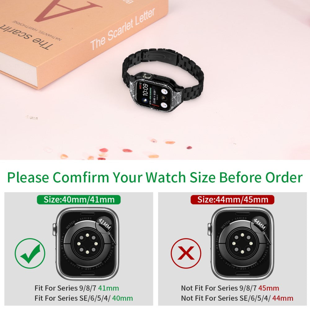 Lovely Apple Smartwatch Rhinestone Universel Strap - Black#serie_1