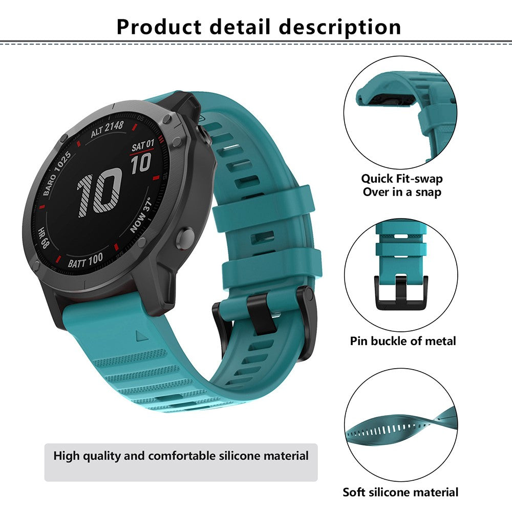 Really Beautiful Garmin Smartwatch Silicone Universel Strap - Black#serie_1