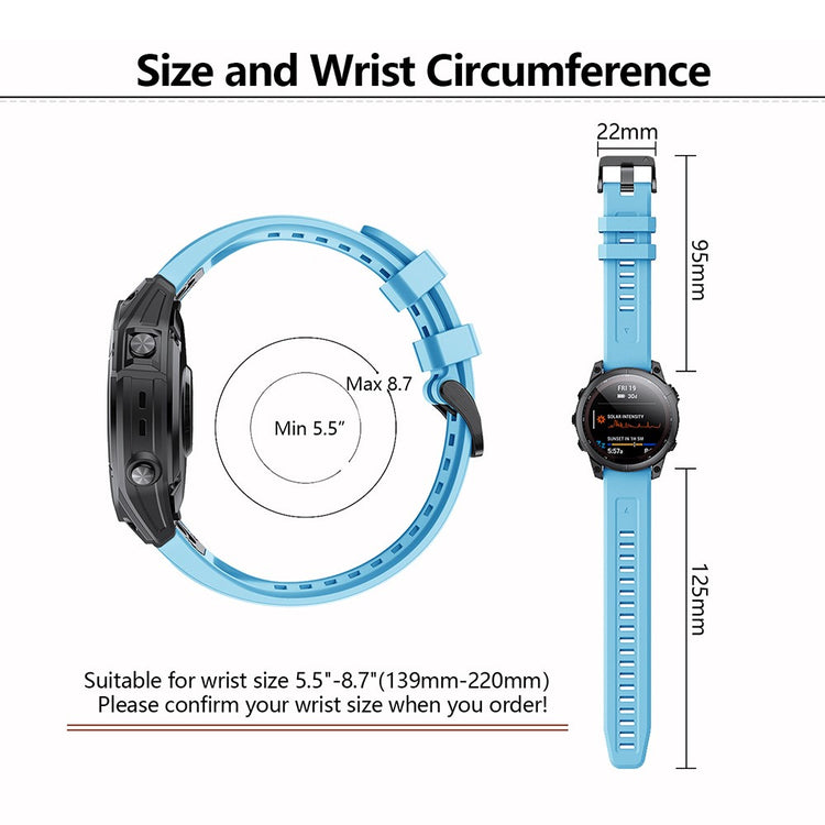 KALEBOL KLB-LWGJ-001 For Garmin Fenix 7  /  7 Pro Strap Replacement QuickFit 22mm Silicone Watch Band - Green#serie_7