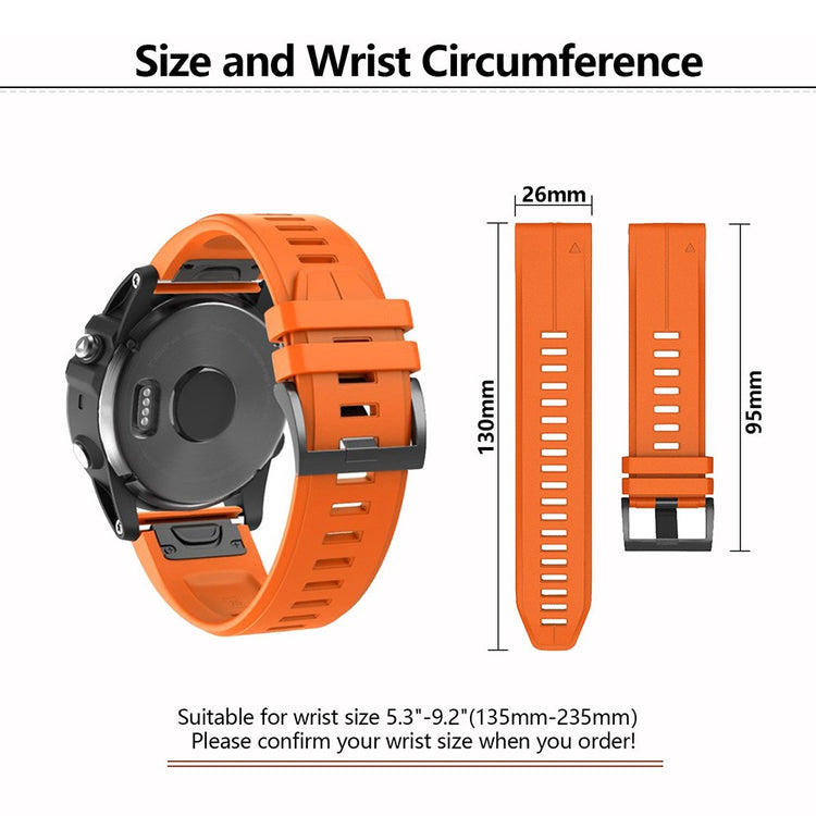 Very Stylish Garmin Smartwatch Silicone Universel Strap - Orange#serie_5