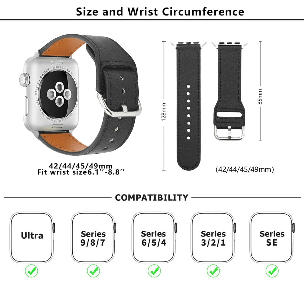 Mega Delightful Apple Smartwatch Pu Leather Universel Strap - Silver#serie_3