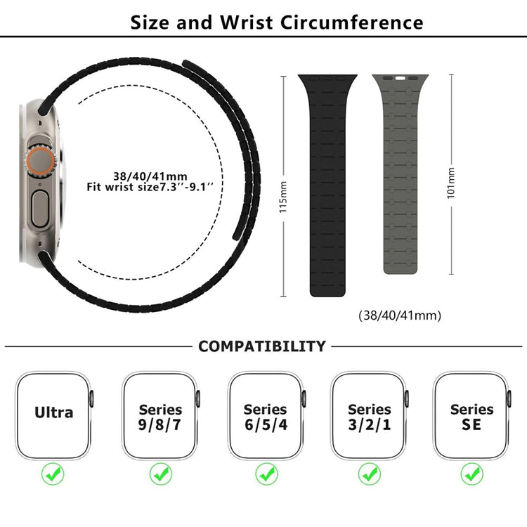 Great Apple Smartwatch Silicone Universel Strap - Silver#serie_2